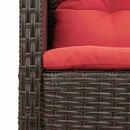 vidaXL Set divani da giardino 6 pz in polyrattan marrone e rosso