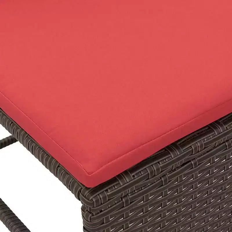 vidaXL Set divani da giardino 6 pz in polyrattan marrone e rosso