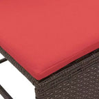 vidaXL Set divani da giardino 6 pz in polyrattan marrone e rosso