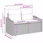 vidaXL Garden Sofa Set 7 pcs Brown Poly rattan