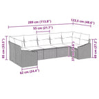 vidaXL Garden Sofa Set 7 pcs Brown Poly rattan