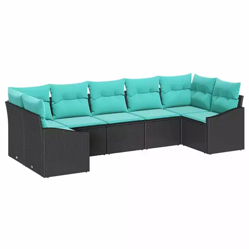 vidaXL Garden Sofa Set 7 pcs Brown Poly rattan