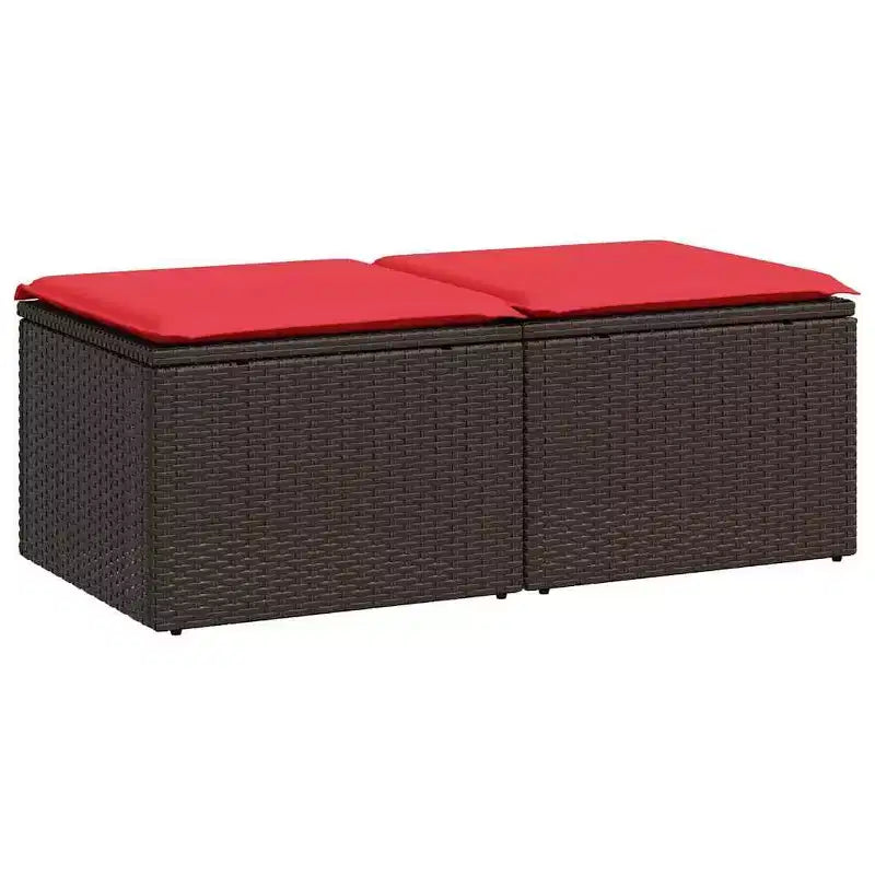 vidaXL Set Divani da Giardino con Cuscini Sgabelli da Esterno 2 pz Polyrattan Acacia