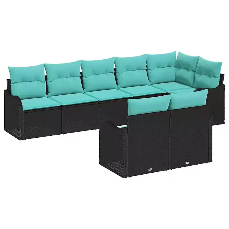 vidaXL Garden Sofa Set 8 pcs Poly Rattan