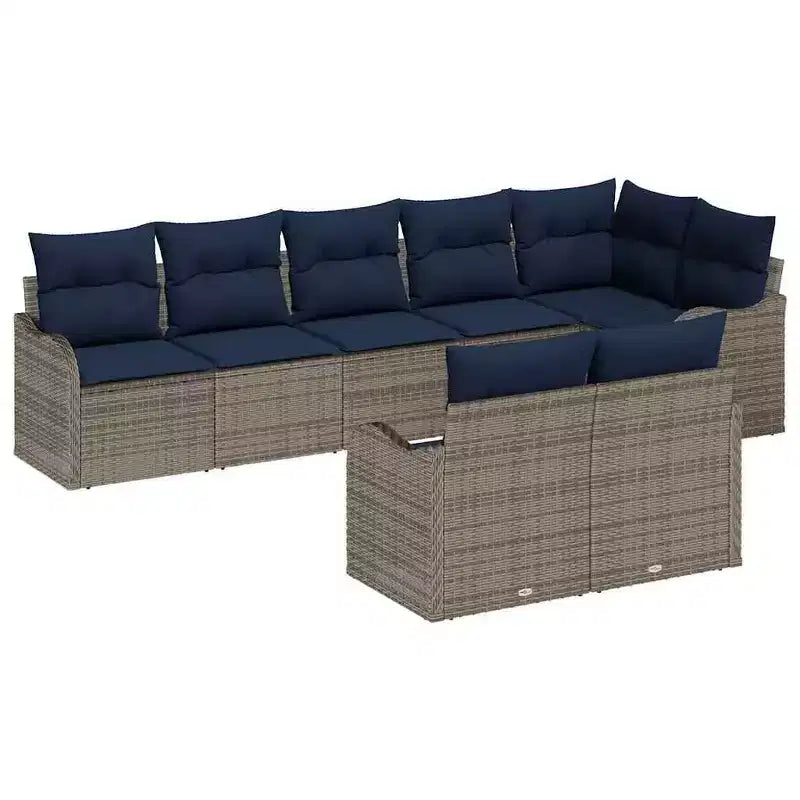 vidaXL Garden Sofa Set 8 pcs Poly Rattan