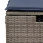 vidaXL Patio Sofa Set with Cushions Modular Stools 2 Piece Poly Rattan Acacia
