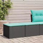 vidaXL Patio Sofa Set with Cushions Modular Stools 2 Piece Poly Rattan Acacia