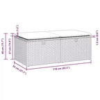 vidaXL Patio Sofa Set with Cushions Modular Stools 2 Piece Poly Rattan Acacia