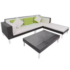 vidaXL Salotto da Giardino 4 Pezzi con Cuscini Polyrattan