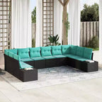 vidaXL Garden Sofa Set with Cushion 10 pcs Brown Poly rattan