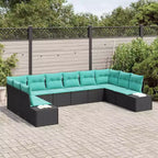 vidaXL Garden Sofa Set with Cushion 10 pcs Brown Poly rattan