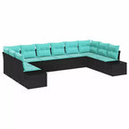 vidaXL Garden Sofa Set with Cushion 10 pcs Brown Poly rattan