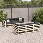 vidaXL Patio Sofa Set Outdoor Conversation Furniture 7 Piece Solid Wood Pine