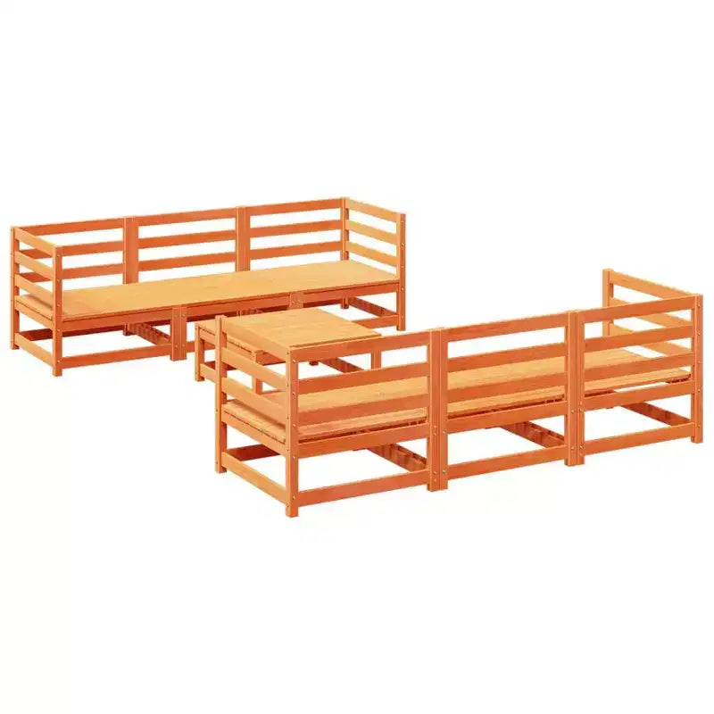 vidaXL Patio Sofa Set Outdoor Conversation Furniture 7 Piece Solid Wood Pine