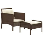 vidaXL Set Mobili da Giardino 2 Pezzi Sedia da Esterno con Cuscini in Poly Rattan