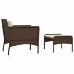 vidaXL Set Mobili da Giardino 2 Pezzi Sedia da Esterno con Cuscini in Poly Rattan