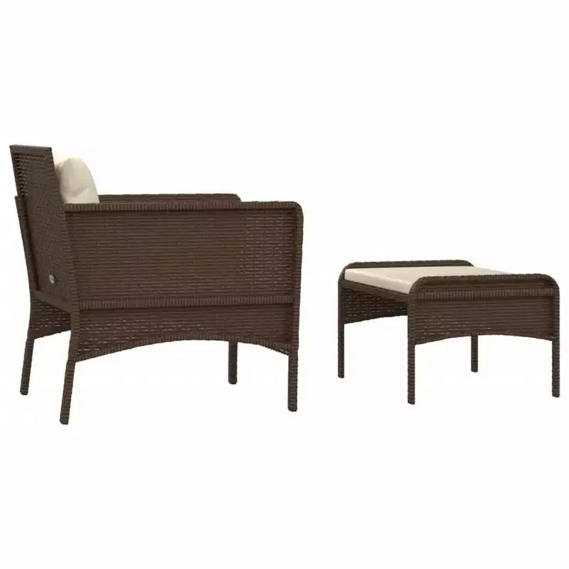 vidaXL Set Mobili da Giardino 2 Pezzi Sedia da Esterno con Cuscini in Poly Rattan