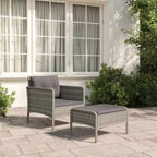 vidaXL Set Mobili da Giardino 2 Pezzi Sedia da Esterno con Cuscini in Poly Rattan