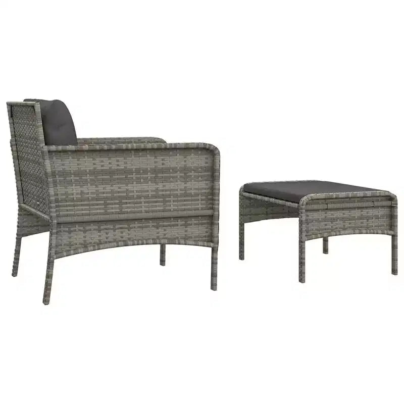 vidaXL Set Mobili da Giardino 2 Pezzi Sedia da Esterno con Cuscini in Poly Rattan