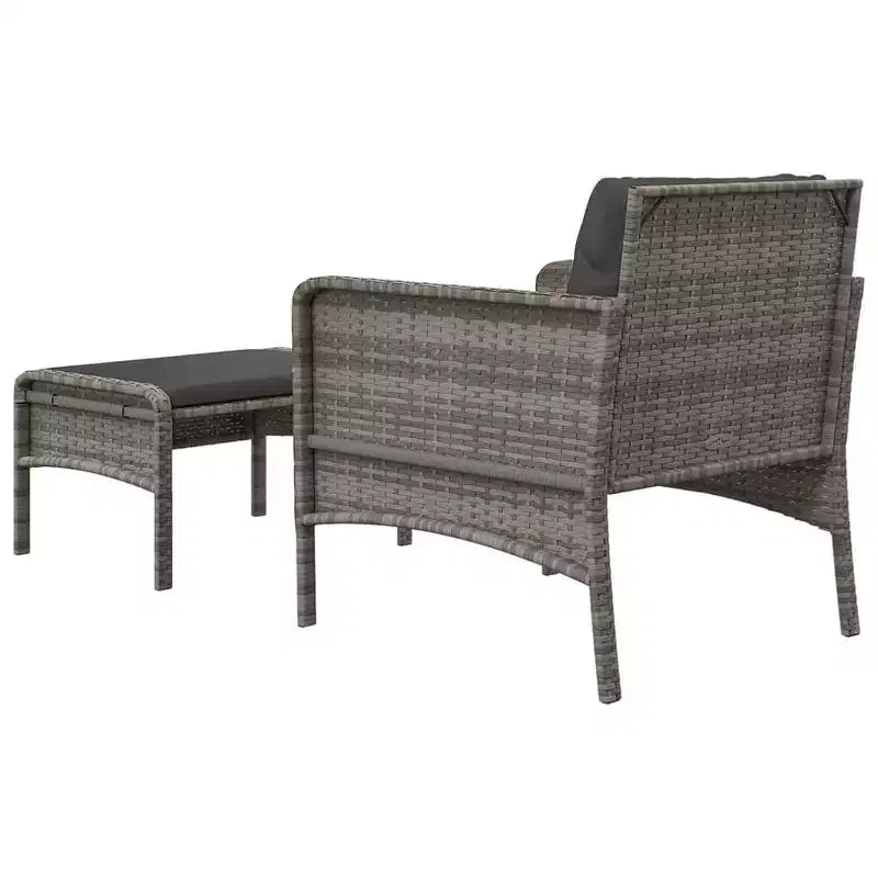 vidaXL Set Mobili da Giardino 2 Pezzi Sedia da Esterno con Cuscini in Poly Rattan