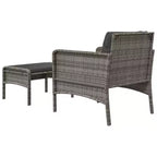 vidaXL Set Mobili da Giardino 2 Pezzi Sedia da Esterno con Cuscini in Poly Rattan