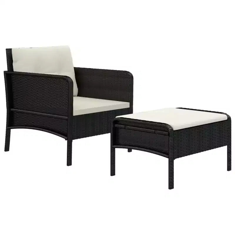 vidaXL Set Mobili da Giardino 2 Pezzi Sedia da Esterno con Cuscini in Poly Rattan