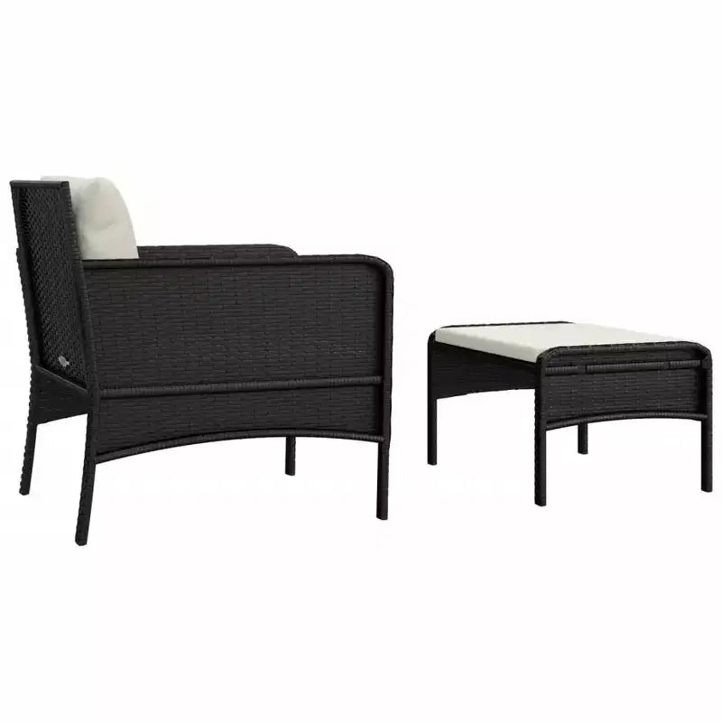 vidaXL Set Mobili da Giardino 2 Pezzi Sedia da Esterno con Cuscini in Poly Rattan