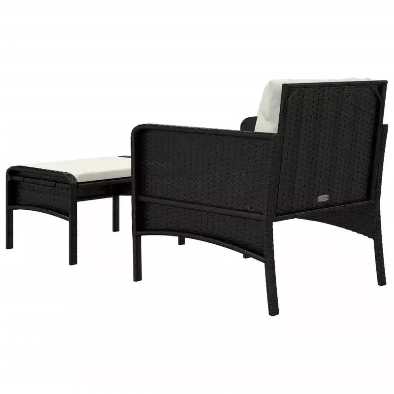 vidaXL Set Mobili da Giardino 2 Pezzi Sedia da Esterno con Cuscini in Poly Rattan
