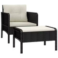 vidaXL Set Mobili da Giardino 2 Pezzi Sedia da Esterno con Cuscini in Poly Rattan