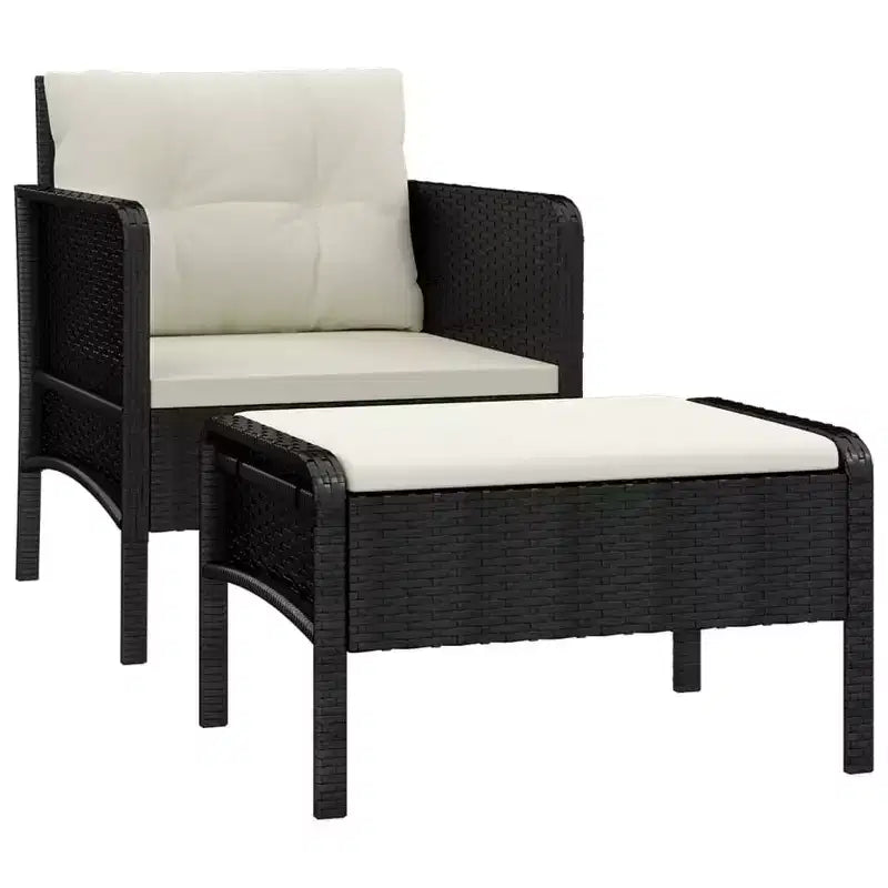 vidaXL Set Mobili da Giardino 2 Pezzi Sedia da Esterno con Cuscini in Poly Rattan