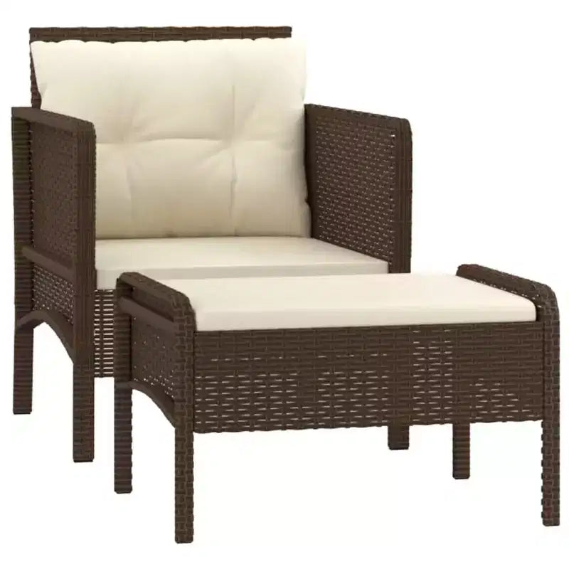 vidaXL Set Mobili da Giardino 2 Pezzi Sedia da Esterno con Cuscini in Poly Rattan