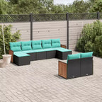 vidaXL Patio Sofa Set, Modular Outdoor Sectional with Cushions, Poly Rattan, Black or Gray, With or Without Table