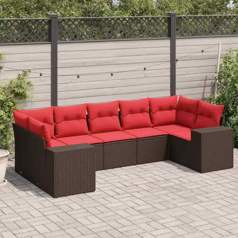 vidaXL Salotto da Giardino, Rattan Sintetico e Acciaio Verniciato a Polvere, Modulare da Interno/Esterno, 7 Pezzi