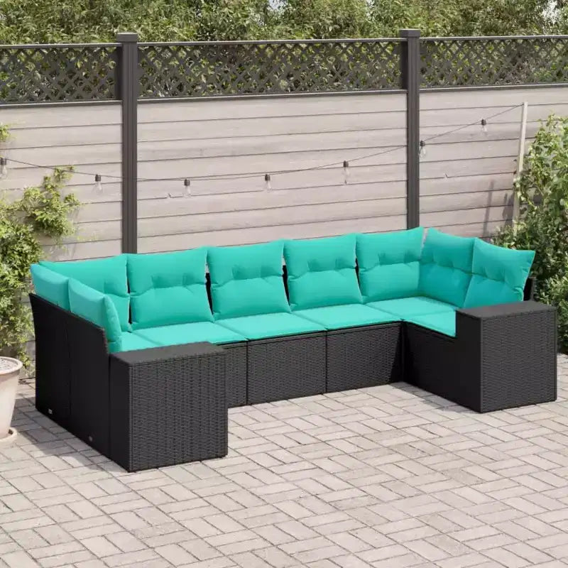 vidaXL Salotto da Giardino, Rattan Sintetico e Acciaio Verniciato a Polvere, Modulare da Interno/Esterno, 7 Pezzi
