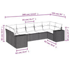 vidaXL Salotto da Giardino, Rattan Sintetico e Acciaio Verniciato a Polvere, Modulare da Interno/Esterno, 7 Pezzi