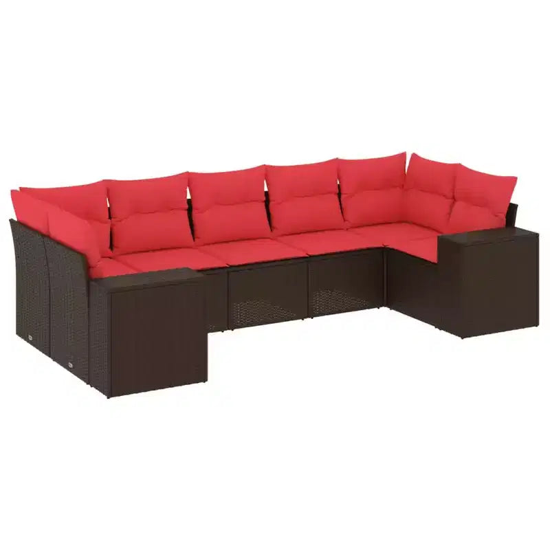 vidaXL Salotto da Giardino, Rattan Sintetico e Acciaio Verniciato a Polvere, Modulare da Interno/Esterno, 7 Pezzi