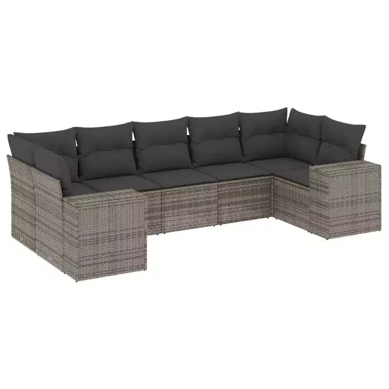 vidaXL Salotto da Giardino, Rattan Sintetico e Acciaio Verniciato a Polvere, Modulare da Interno/Esterno, 7 Pezzi