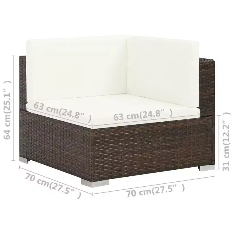 vidaXL Set di mobili da giardino 6 pezzi Divano da esterno con tavolino Polyrattan