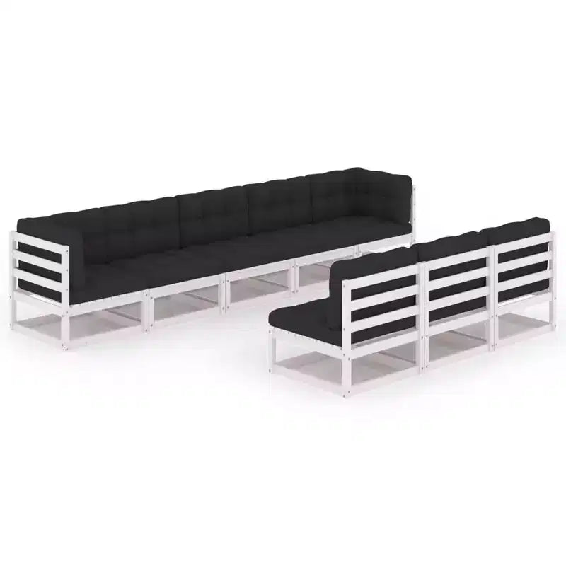 vidaXL Patio Furniture Set 8 Piece Sofa Set with Cushions Solid Wood Pine