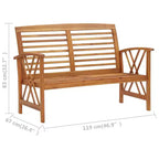 vidaXL Set divani da giardino 3 pz in legno massello di acacia oliato Naturale
