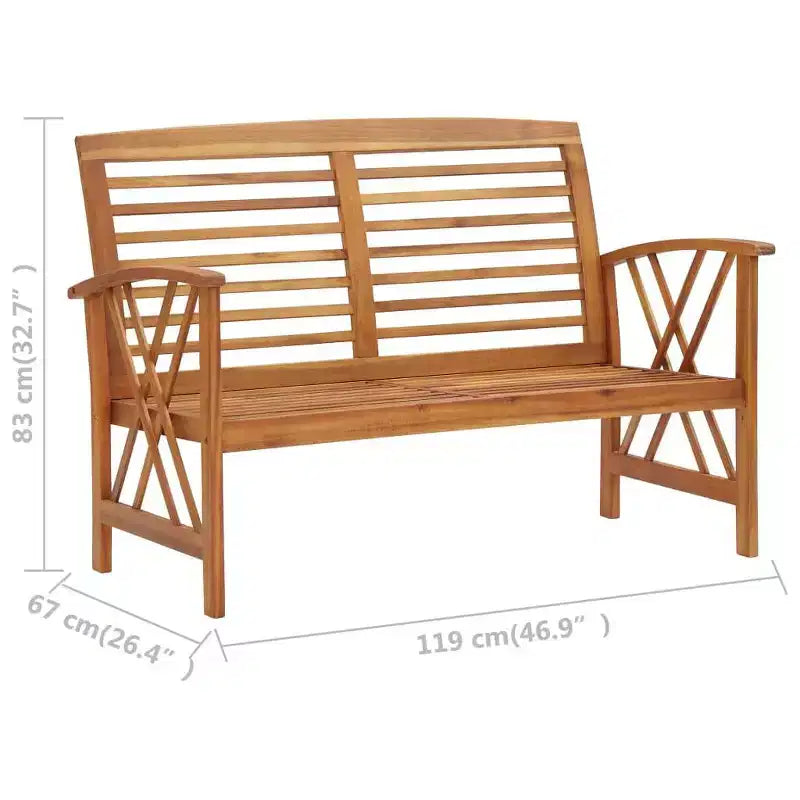 vidaXL Set divani da giardino 3 pz in legno massello di acacia oliato Naturale