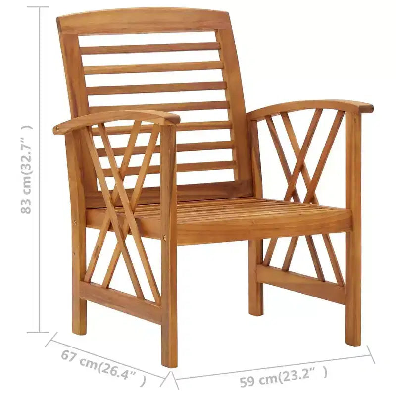 vidaXL Set divani da giardino 3 pz in legno massello di acacia oliato Naturale