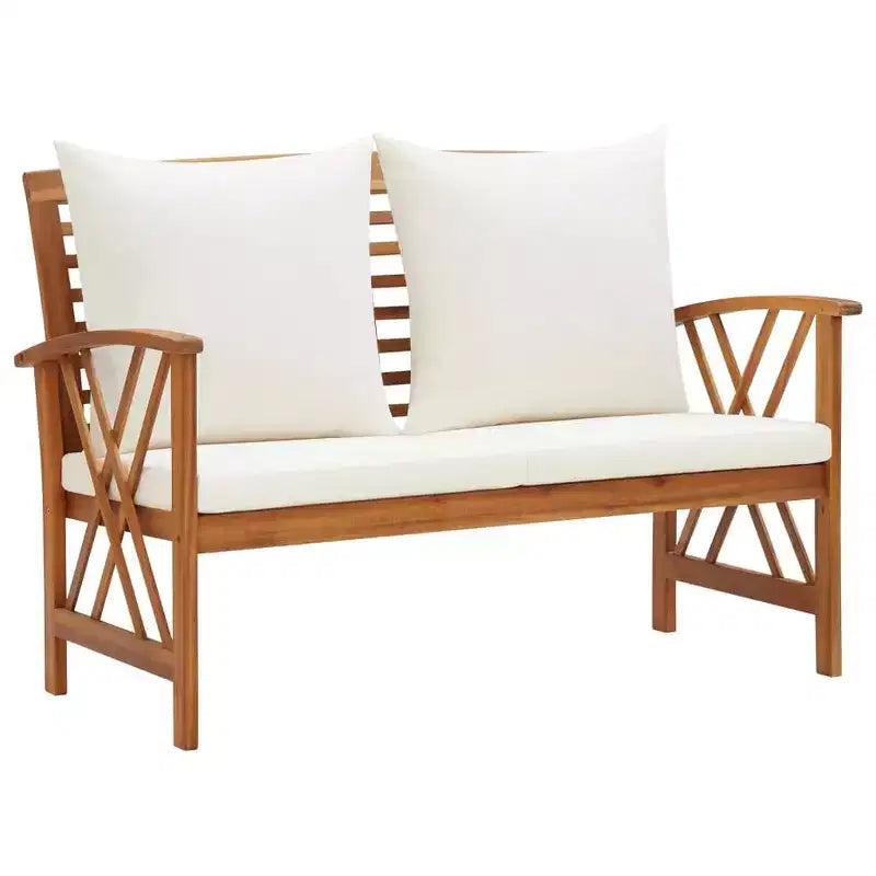 vidaXL Set divani da giardino 3 pz in legno massello di acacia oliato Naturale