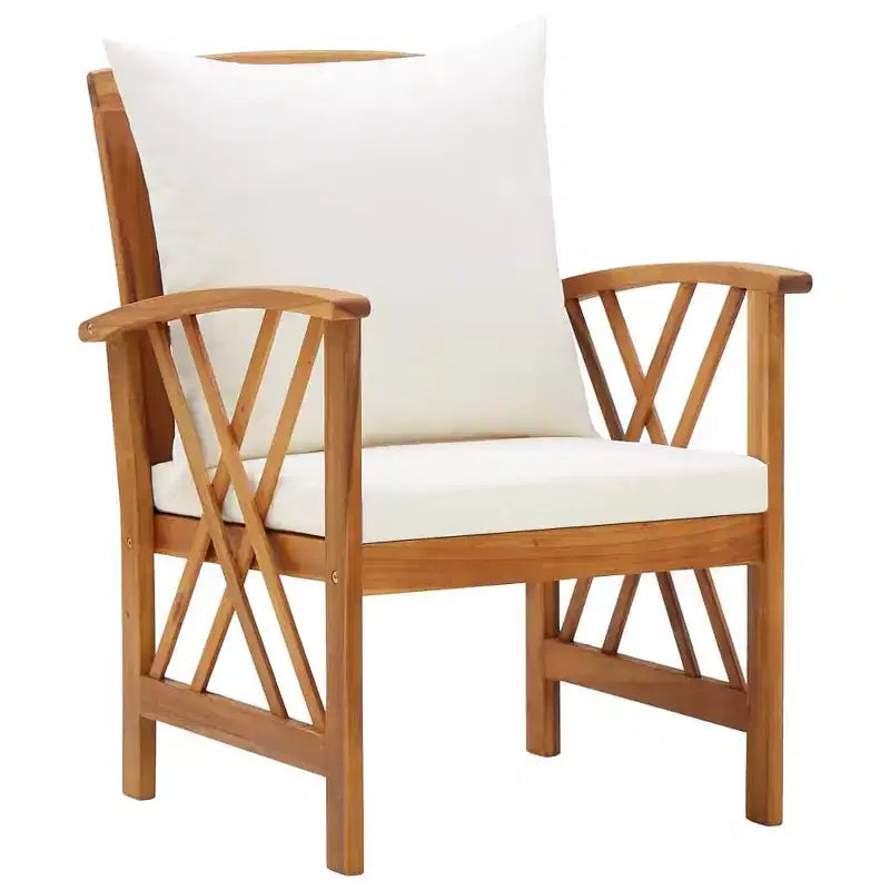 vidaXL Set divani da giardino 3 pz in legno massello di acacia oliato Naturale