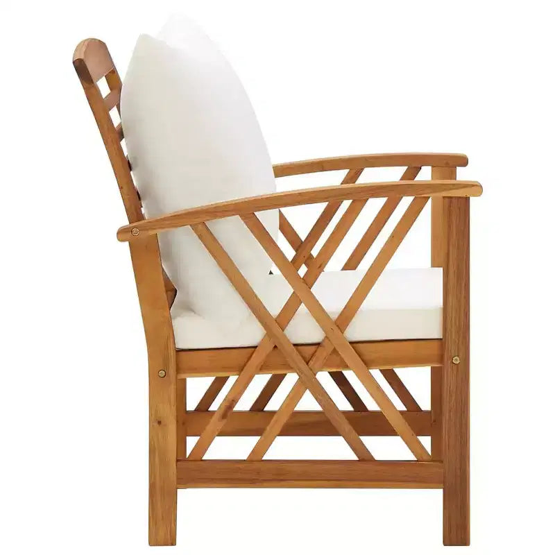 vidaXL Set divani da giardino 3 pz in legno massello di acacia oliato Naturale