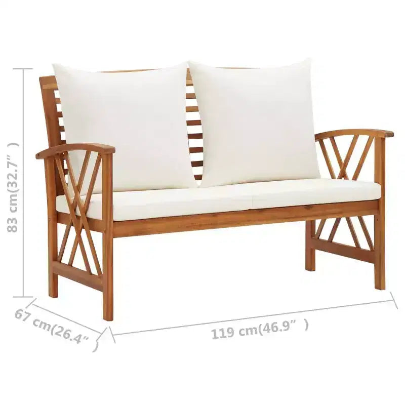 vidaXL Set divani da giardino 3 pz in legno massello di acacia oliato Naturale