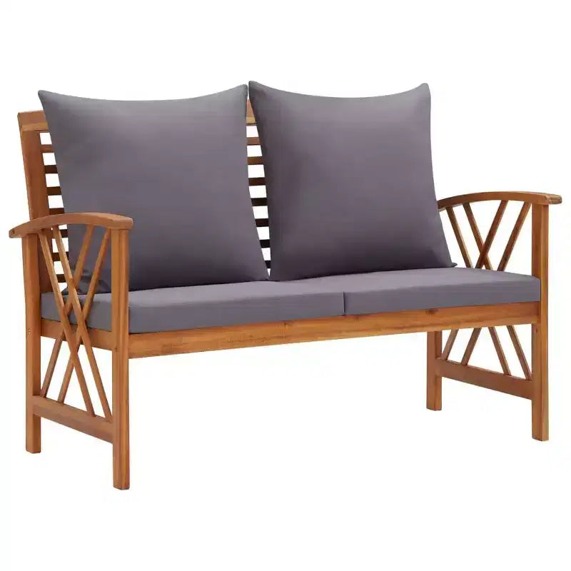 vidaXL Set divani da giardino 3 pz in legno massello di acacia oliato Naturale