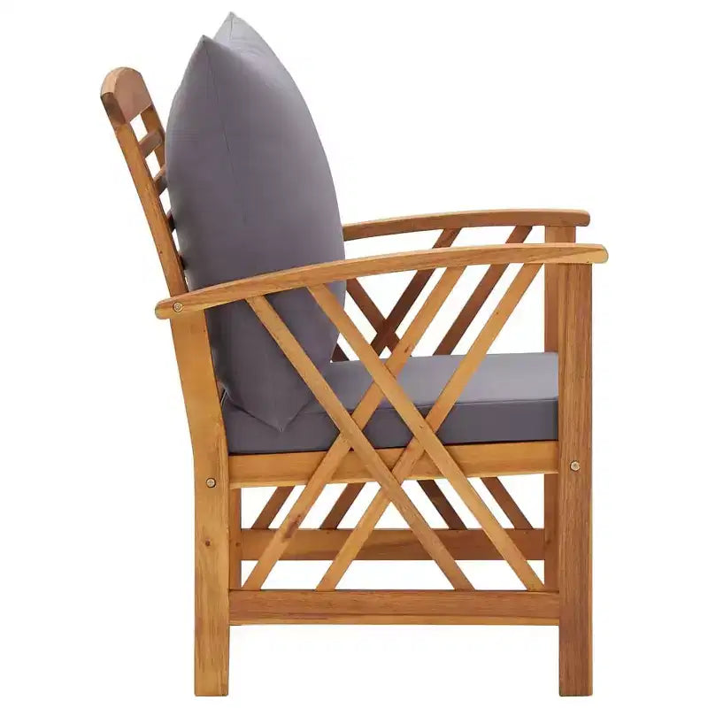 vidaXL Set divani da giardino 3 pz in legno massello di acacia oliato Naturale
