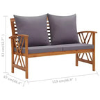 vidaXL Set divani da giardino 3 pz in legno massello di acacia oliato Naturale
