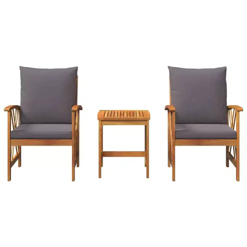 vidaXL Set divani da giardino 3 pz in legno massello di acacia oliato Naturale